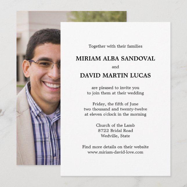 Minimalist Formal Wedding Invitation (Front/Back)