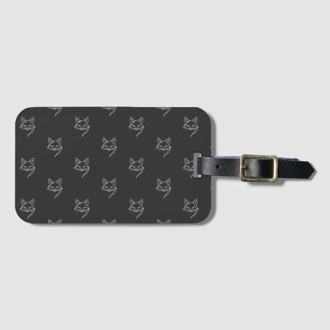 Minimalist Fox Luggage Tag (Front Horizontal)