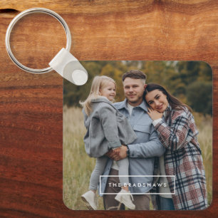 Minimalist Frame Personalised Photo Key Ring