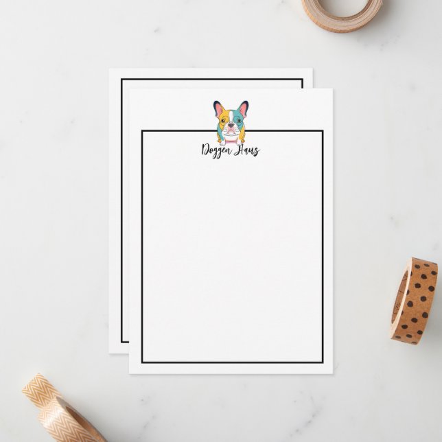 Minimalist  – French Bulldog Card (Front/Back In Situ)