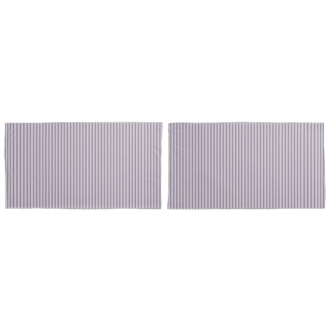 Minimalist French Lilac Purple Vertical Pinstripe Pillowcase (Front-Set)