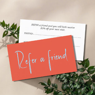 Minimalist Fresh Elegant Orange Blue  Referral Card