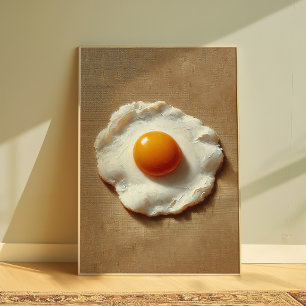 Minimalist Fried Egg Modern Kitchen Poster