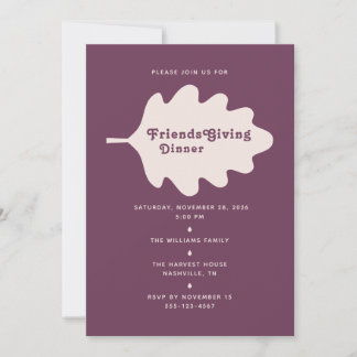 Minimalist Friendsgiving Dinner Invitation Card