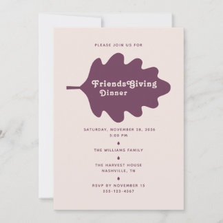 Minimalist Friendsgiving Dinner Invitation Card