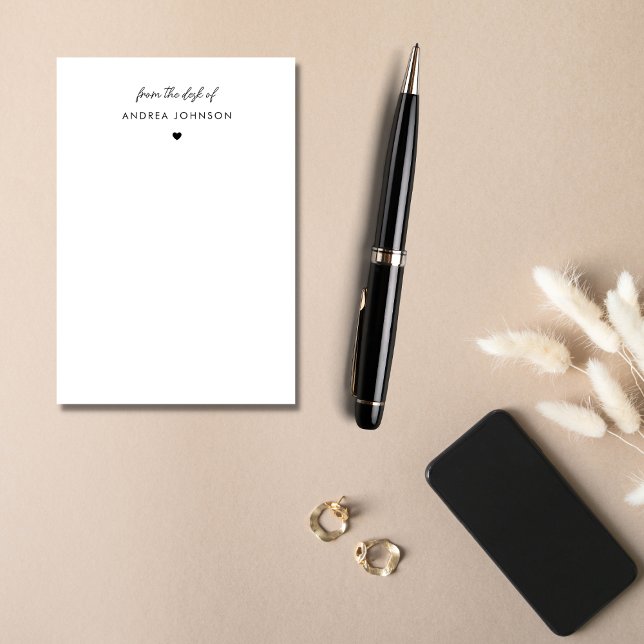 Minimalist From the Desk Of Modern Script Heart Post-it Notes (Creator Uploaded)