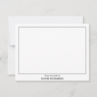 Minimalist From the desk of Square Border Card