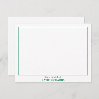 Minimalist From the desk of Square Border Green Card