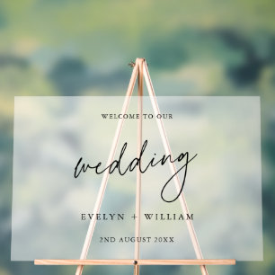 Minimalist Frosted Wedding Welcome  Acrylic Sign