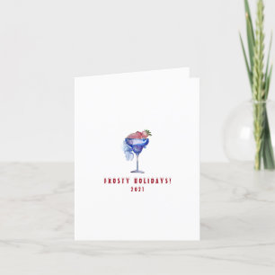 Minimalist Frosty Holidays Cocktail Holiday Card