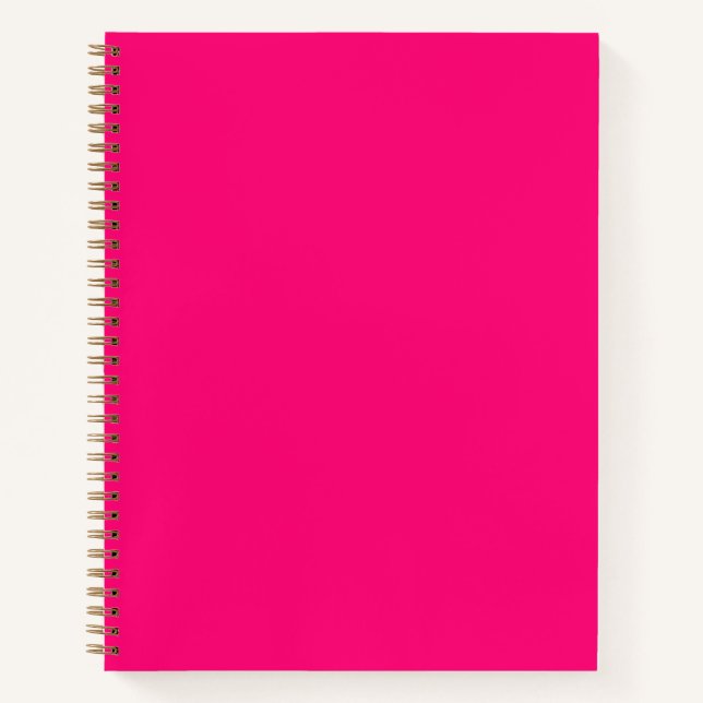 Minimalist fuchsia hot pink plain solid modern notebook (Front)