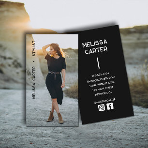 Minimalist Full Photo Simple Business Card