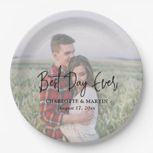 Minimalist Full Photo Wedding Paper Plate