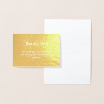 Minimalist Full Real Gold Foil Elegant Thank you