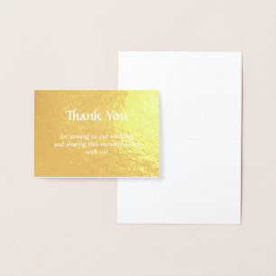 Minimalist Full Real Gold Foil Elegant Thank you Card