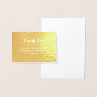 Minimalist Full Real Gold Foil Elegant Thank you Card