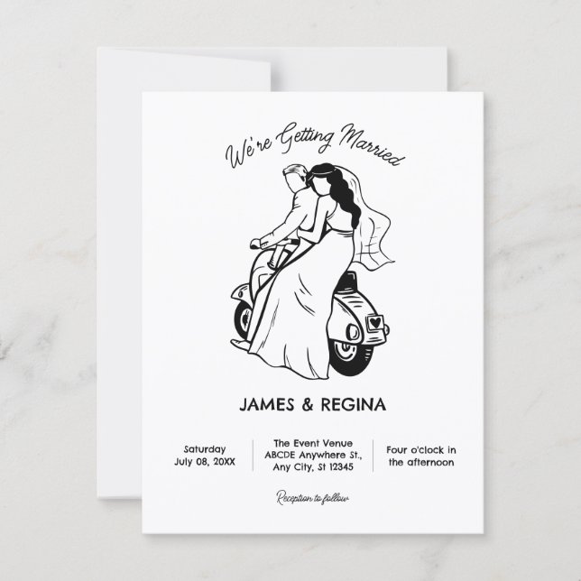 Minimalist Fun casual wedding  Invitation (Front)