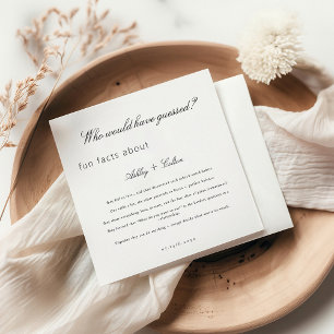 Minimalist Fun Facts About The Newlyweds Wedding Napkin
