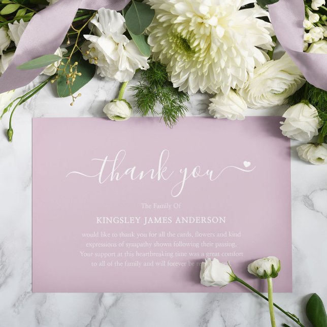 Minimalist Funeral Bereavement Sympathy Thank You Card (Creator Uploaded)