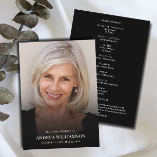 Minimalist Funeral Celebration of Life Photo Programme