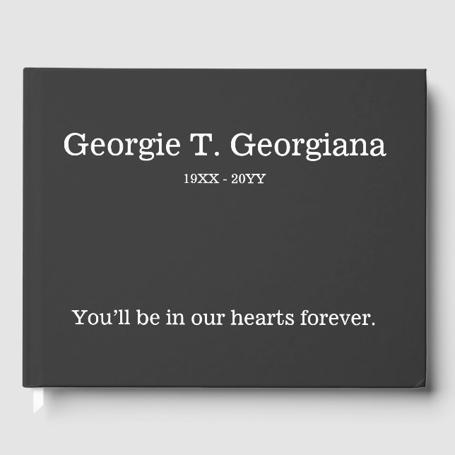 Minimalist Funeral/Memorial Guest Book (Front)
