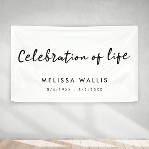 Minimalist Funeral   Modern Celebration of Life Banner