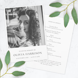 Minimalist Funeral   Modern Celebration of Life Programme