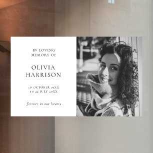 Minimalist Funeral   Modern Celebration of Life Window Cling