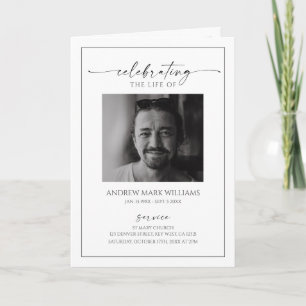 Minimalist Funeral Order of Service Folded Program Card