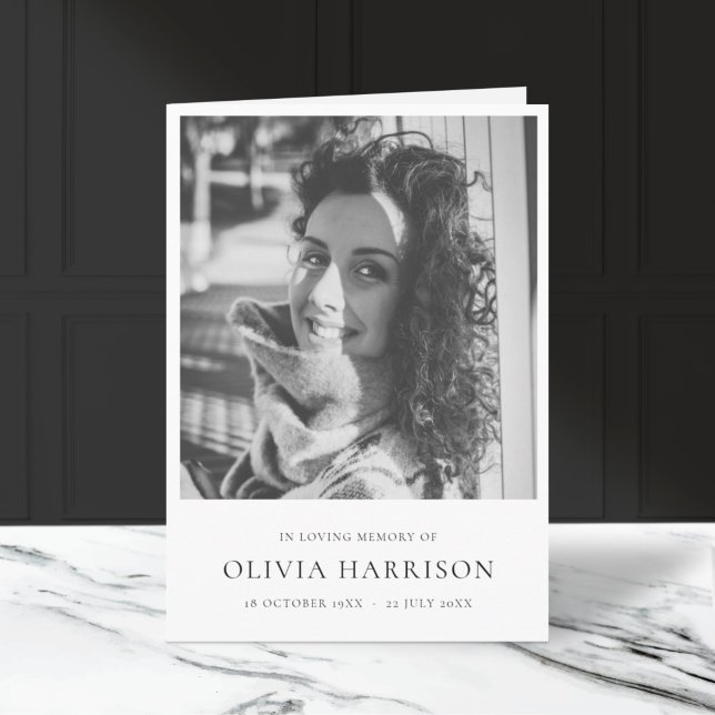 Minimalist Funeral | Order of Service Folded Programme (Creator Uploaded)