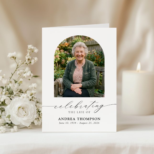 Minimalist Funeral Photo Order of Service Programme (Creator Uploaded)
