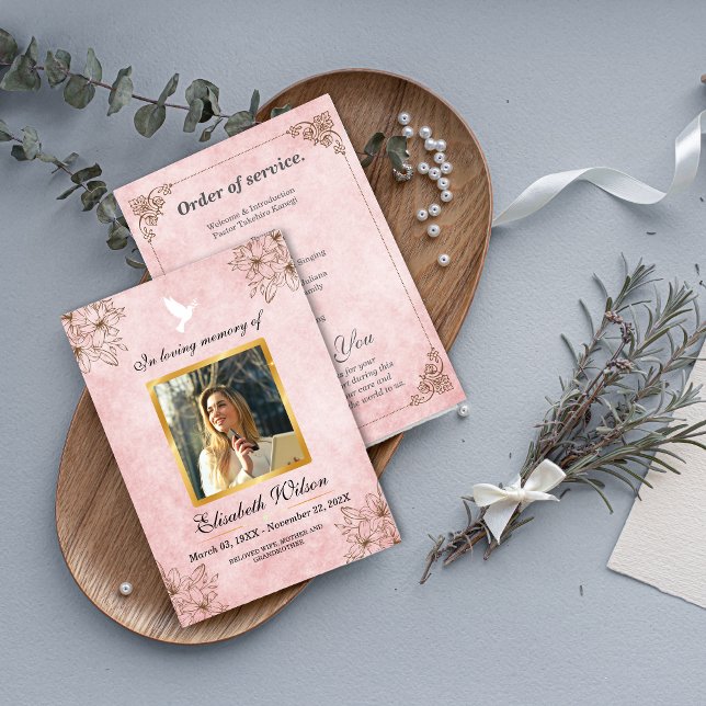 Minimalist Funeral Program – In Loving Memory Phot Programme (Minimalist Funeral Program – In Loving Memory Photo)