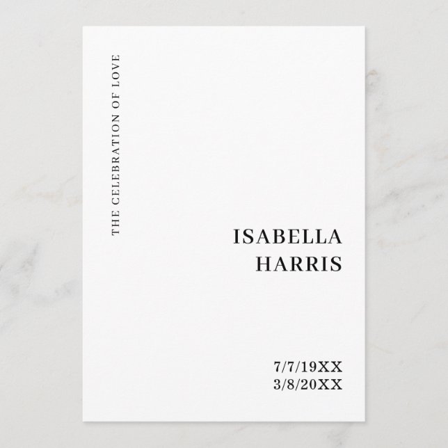 Minimalist Funeral Service Design Programme (Front)