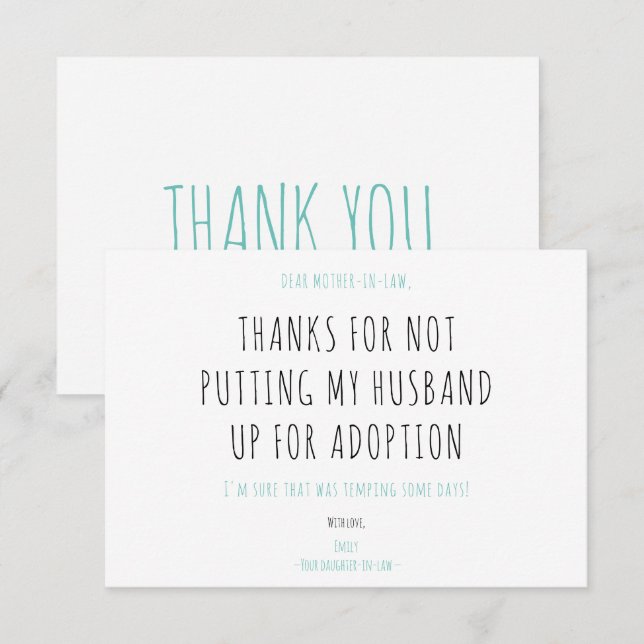 Minimalist Funny Handwriting Mother-in-law Quote (Front/Back)