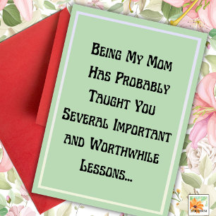 minimalist funny Mother's day saying Retro parent Card