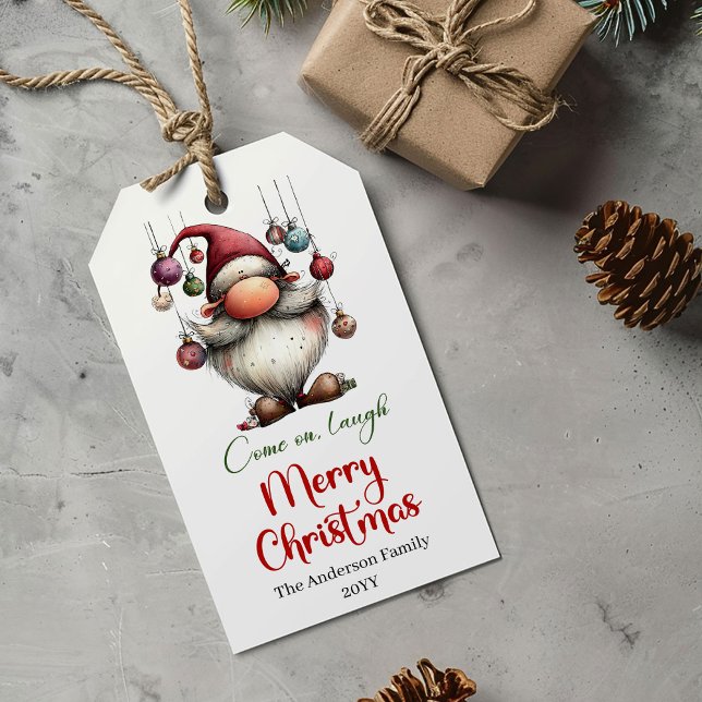 Minimalist Funny Santa Festive Xmas Gift Label (Minimalist Funny Santa Festive Xmas Gift Label)