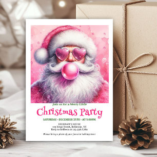 Minimalist Funny Santa Heart Glasses Christmas Invitation