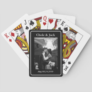 Minimalist Game one Black and white Couple Photo Playing Cards