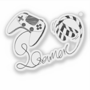 Minimalist Gamer Cat Line Art - Controller Cable 