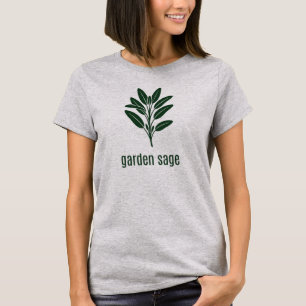 Minimalist Garden Sage Botanical Herb T-Shirt