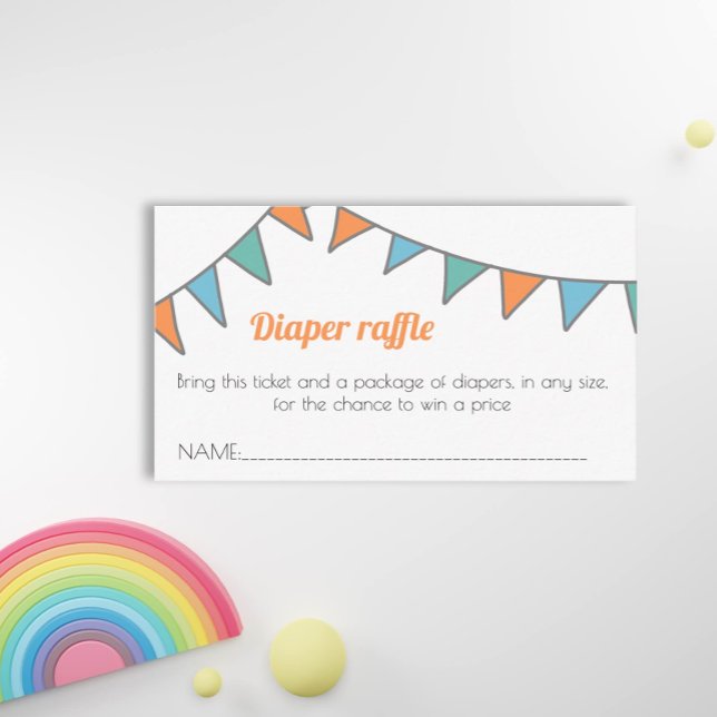 Minimalist Garland Baby Shower Diaper Raffle Enclosure Card (Creator Uploaded)