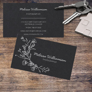 Minimalist Gathered Flowers  Business Card