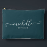 Minimalist Gemstone Green Personalised Bridesmaid Accessory Pouch<br><div class="desc">Introducing our Chic Minimalist Gemstone Green Personalised Bridesmaid Accessory Pouch, a stylish and versatile gift designed to celebrate your bridesmaids in elegance. This accessory pouch is the epitome of modern chic, perfect for any occasion from bridesmaid proposals to bridal showers. Crafted with a minimalist design, this pouch features an Gemstone...</div>