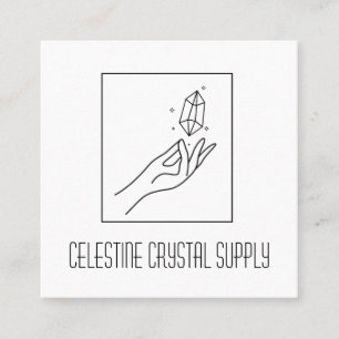 Minimalist Gemstone Reiki Crystal Shop Logo Square Business Card