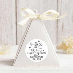 Minimalist Gender Neutral Babies Are Sweet Favour  Classic Round Sticker