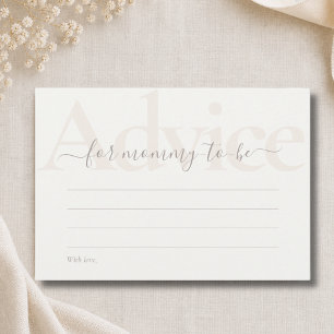 Minimalist Gender Neutral Baby Shower Advice Card