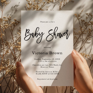 Minimalist Gender Neutral Baby Shower  Invitation