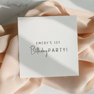 Minimalist Gender Neutral Birthday Party Napkin