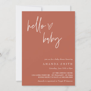 Minimalist Gender Neutral Desert Hello Baby Shower Invitation
