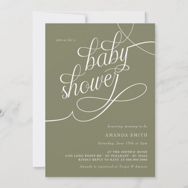 Minimalist Gender Neutral Elegant Boho Baby Shower Invitation (Front)